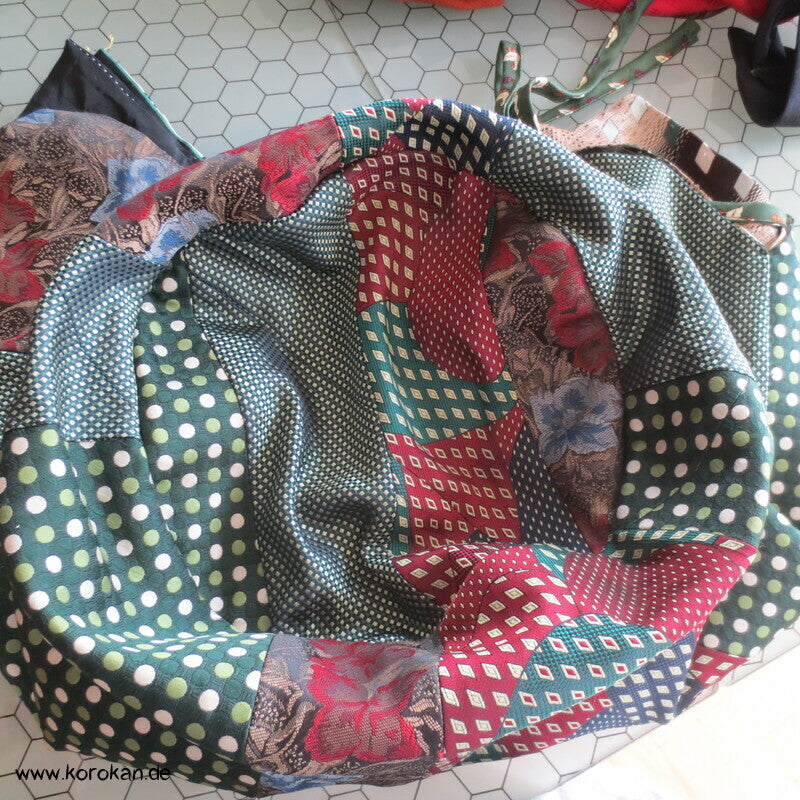 Upcycling Krawatten Rucksack Durchzugband Taschen- Synthetik