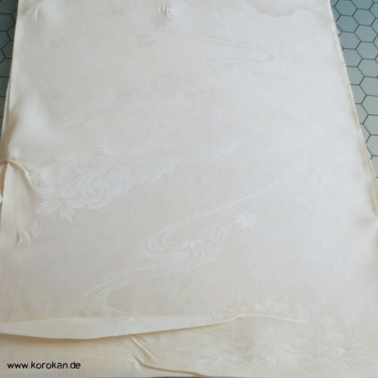 natur Blüten Rinzu Damast Seide für Juban Kimono