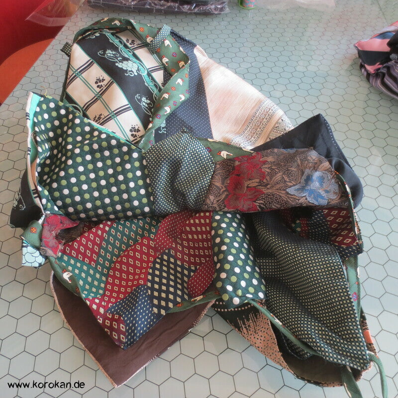 Upcycling Krawatten Rucksack Durchzugband Taschen- Synthetik