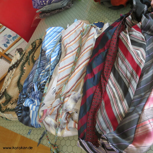 Upcycling Krawatten Rucksack Durchzugband Taschen- Synthetik