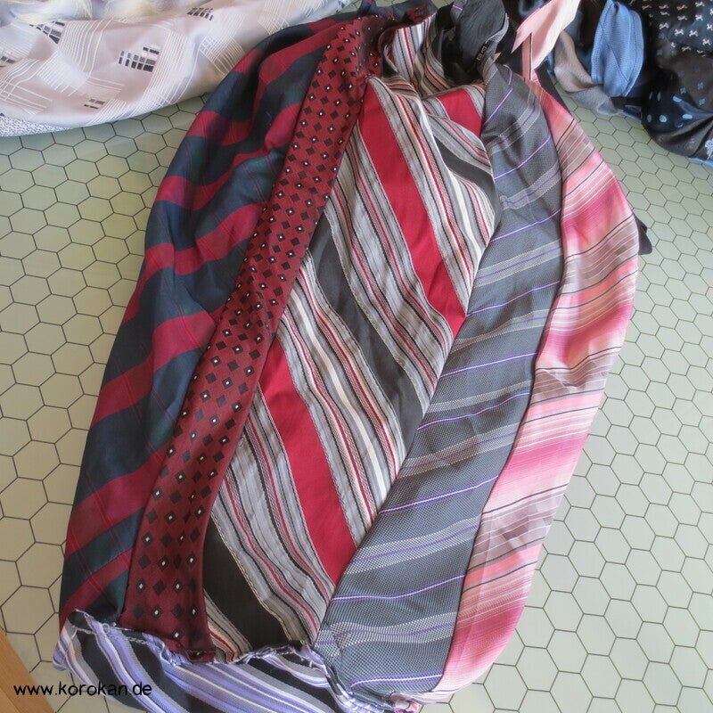 Upcycling Krawatten Rucksack Durchzugband Taschen- Synthetik