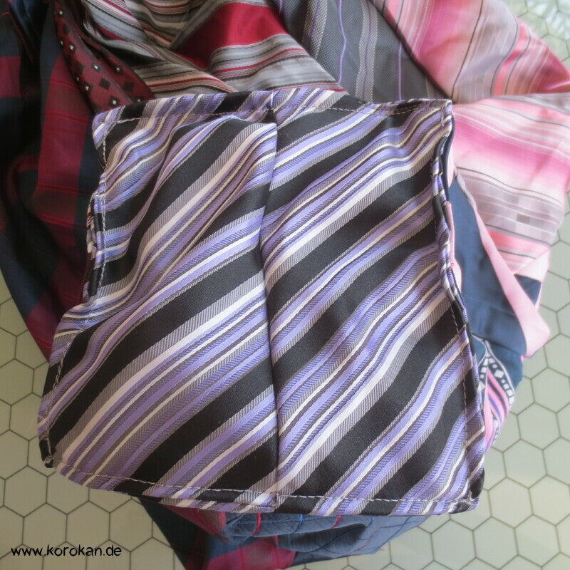 Upcycling Krawatten Rucksack Durchzugband Taschen- Synthetik