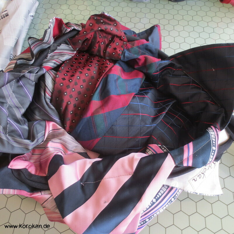 Upcycling Krawatten Rucksack Durchzugband Taschen- Synthetik