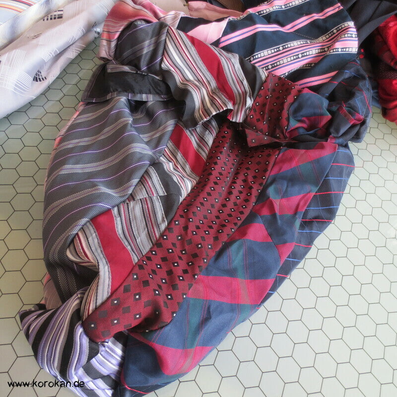 Upcycling Krawatten Rucksack Durchzugband Taschen- Synthetik