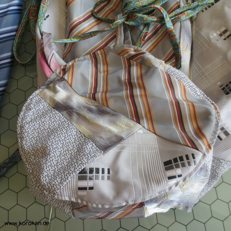 Upcycling Krawatten Rucksack Durchzugband Taschen- Synthetik