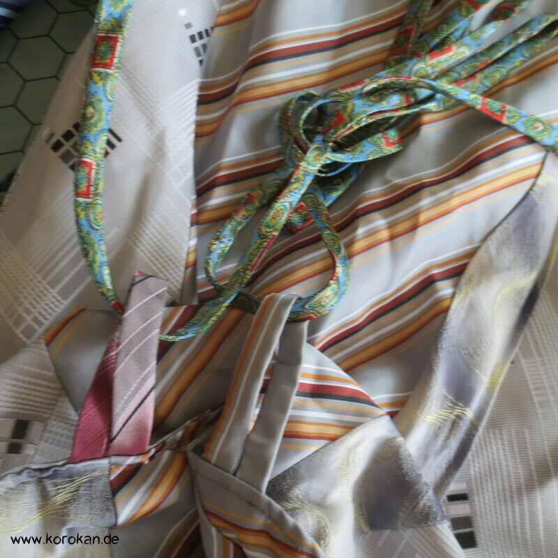 Upcycling Krawatten Rucksack Durchzugband Taschen- Synthetik