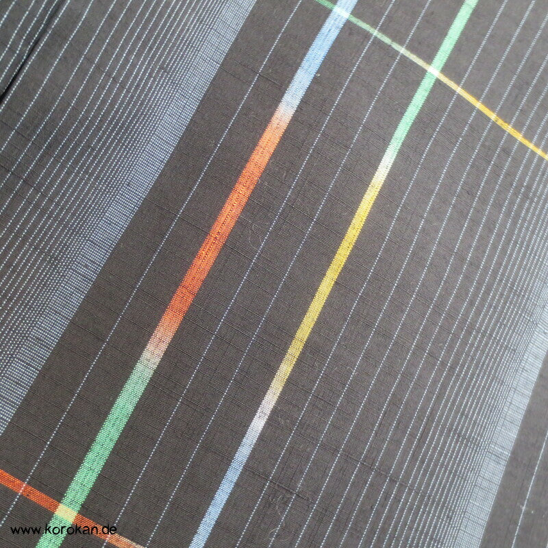 Regenbogenkaro Kasuri Tsumugi Seiden Kimono