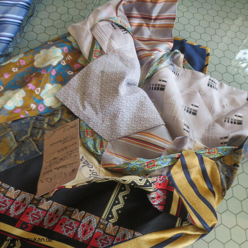 Upcycling Krawatten Rucksack Durchzugband Taschen- Synthetik