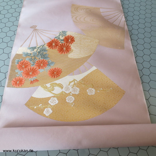 Fächermuster Nagoya Obi Seiden Nishijin Brokat Stoff