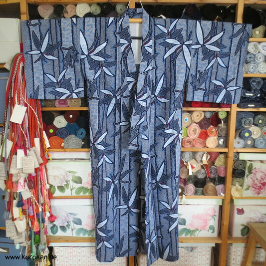 Bambus Seersucker Yukata, reine Baumwolle