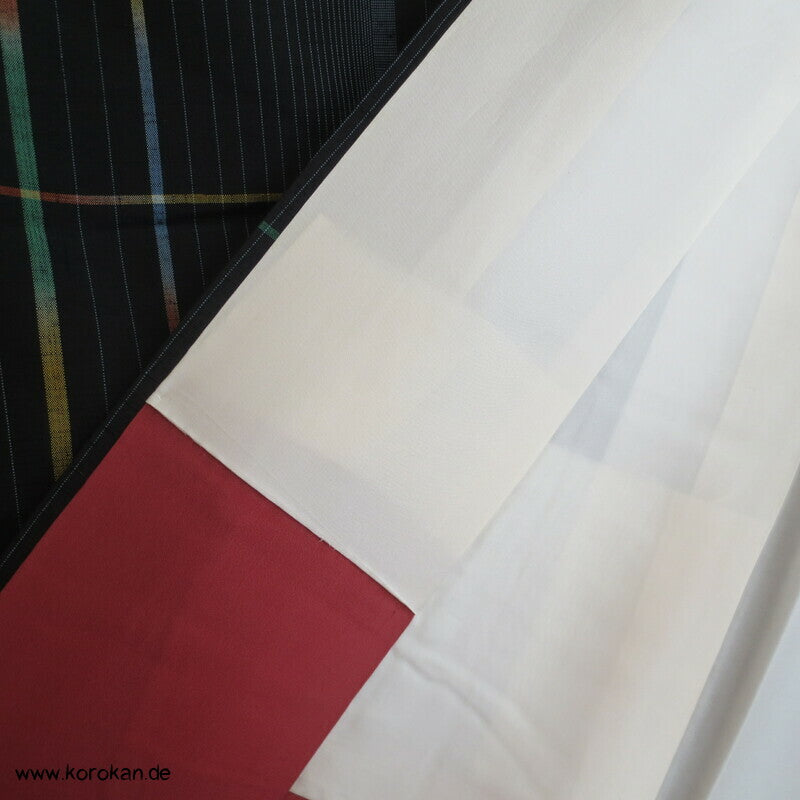 Regenbogenkaro Kasuri Tsumugi Seiden Kimono