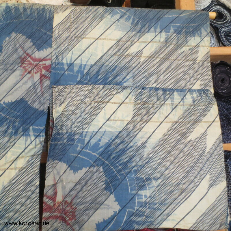 Bluebell Ballonblumen Meisen Hitoe Kimono, nur Material