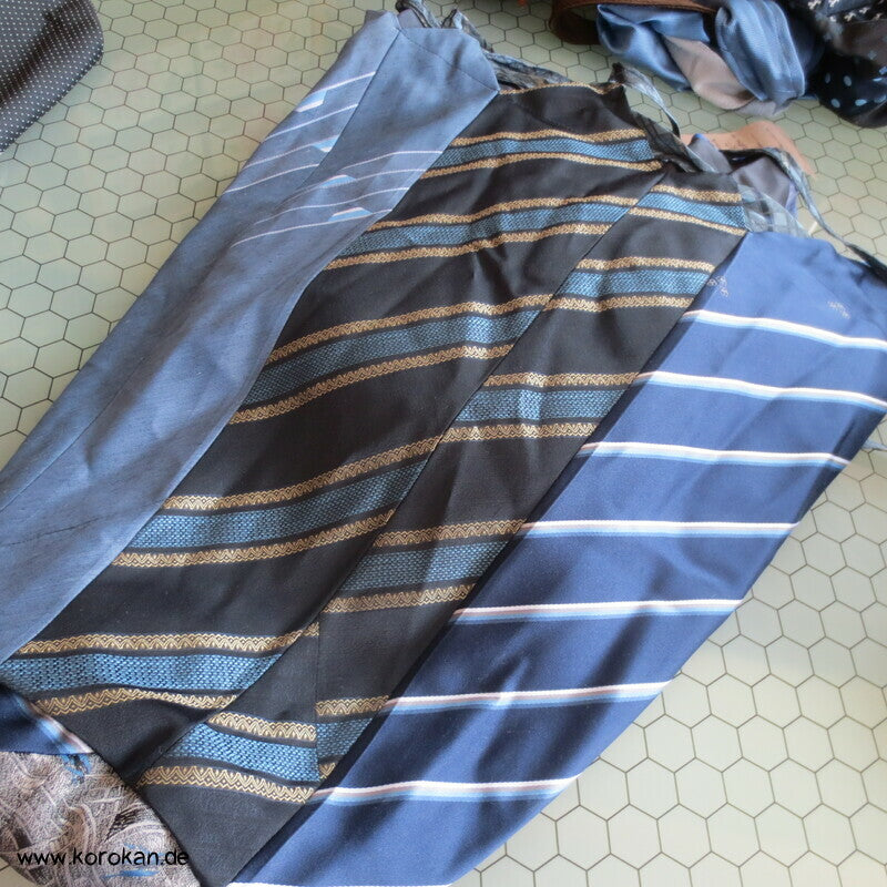 Upcycling Krawatten Rucksack Durchzugband Taschen- Synthetik