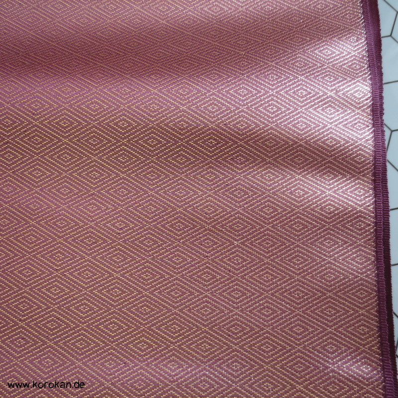 Diamantmuster und Blumenbouquet Nagoya Obi Seidenbrokat