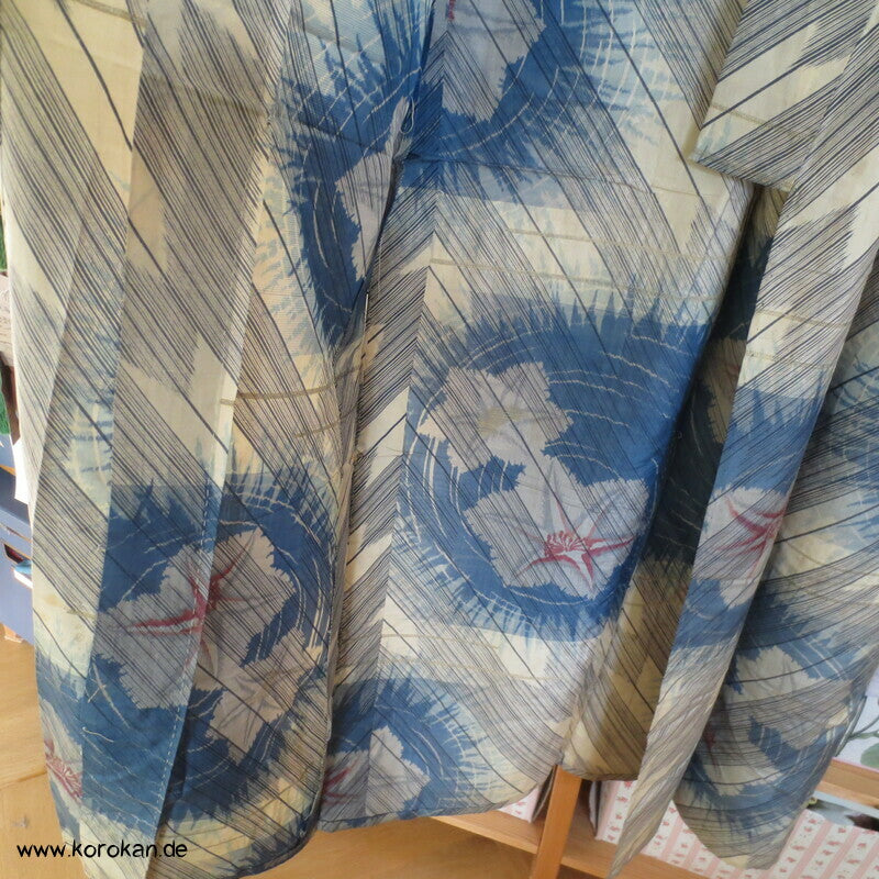 Bluebell Ballonblumen Meisen Hitoe Kimono, nur Material
