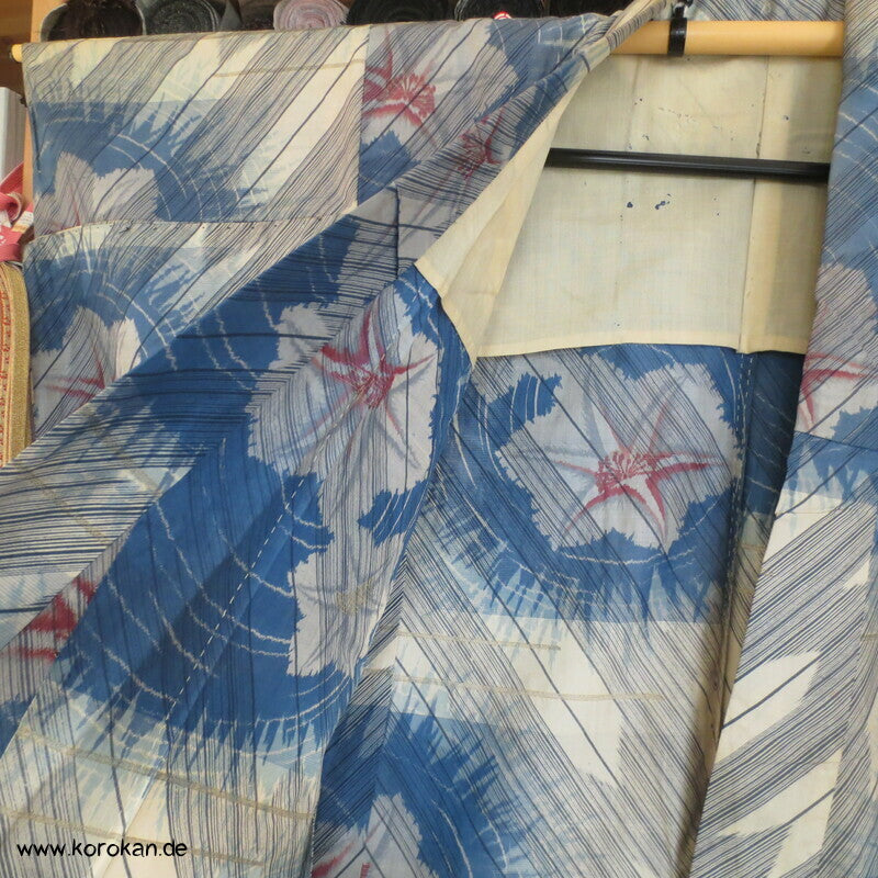 Bluebell Ballonblumen Meisen Hitoe Kimono, nur Material