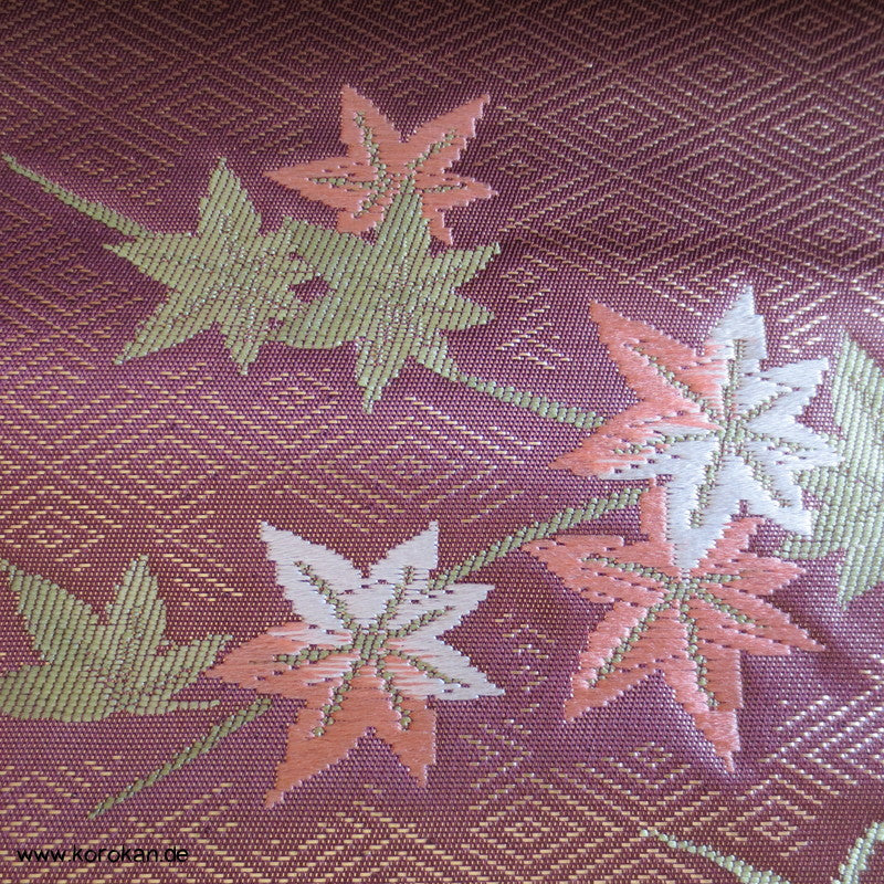 Diamantmuster und Blumenbouquet Nagoya Obi Seidenbrokat