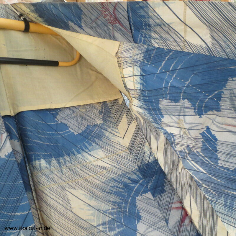 Bluebell Ballonblumen Meisen Hitoe Kimono, nur Material