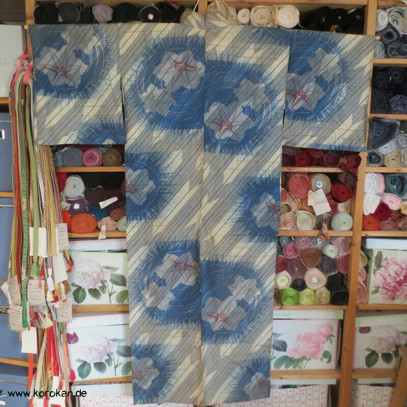 Bluebell Ballonblumen Meisen Hitoe Kimono, nur Material