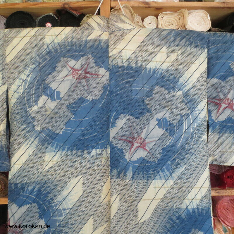 Bluebell Ballonblumen Meisen Hitoe Kimono, nur Material