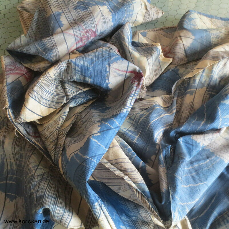 Bluebell Ballonblumen Meisen Hitoe Kimono, nur Material