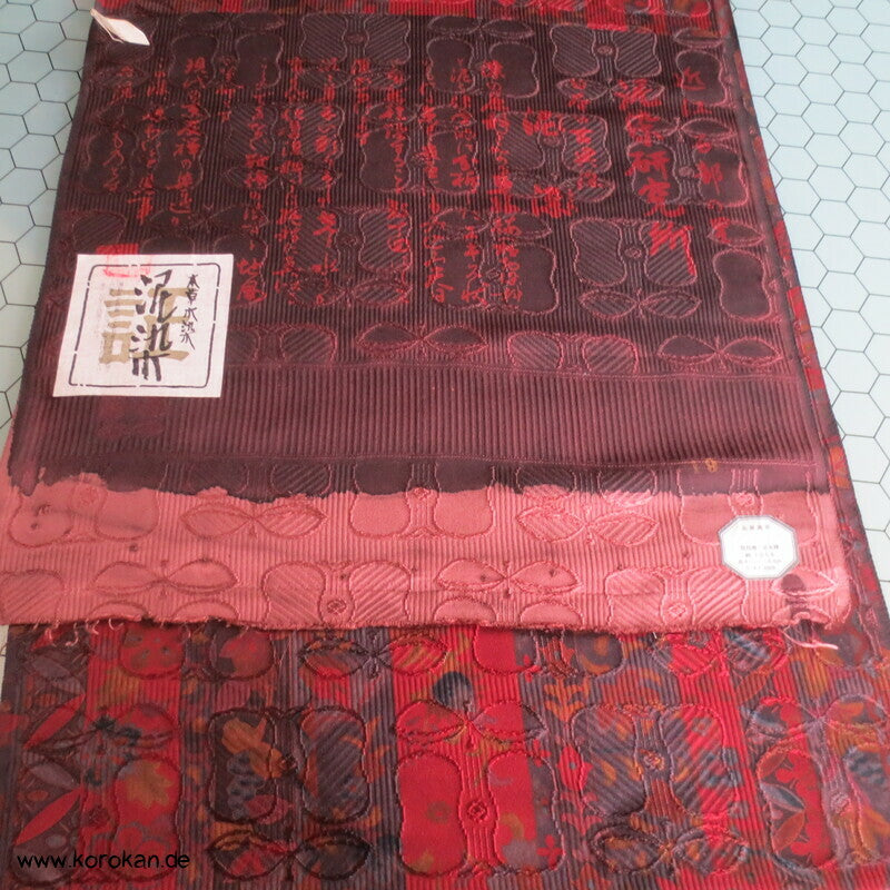 Blütenstreifen Kimono Seiden Rinzu Damast
