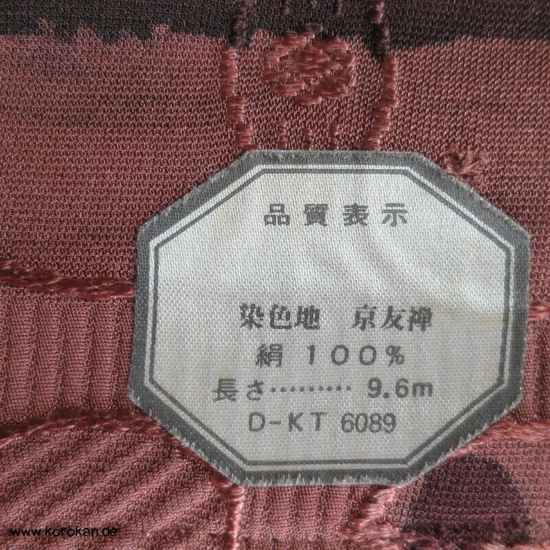 Blütenstreifen Kimono Seiden Rinzu Damast