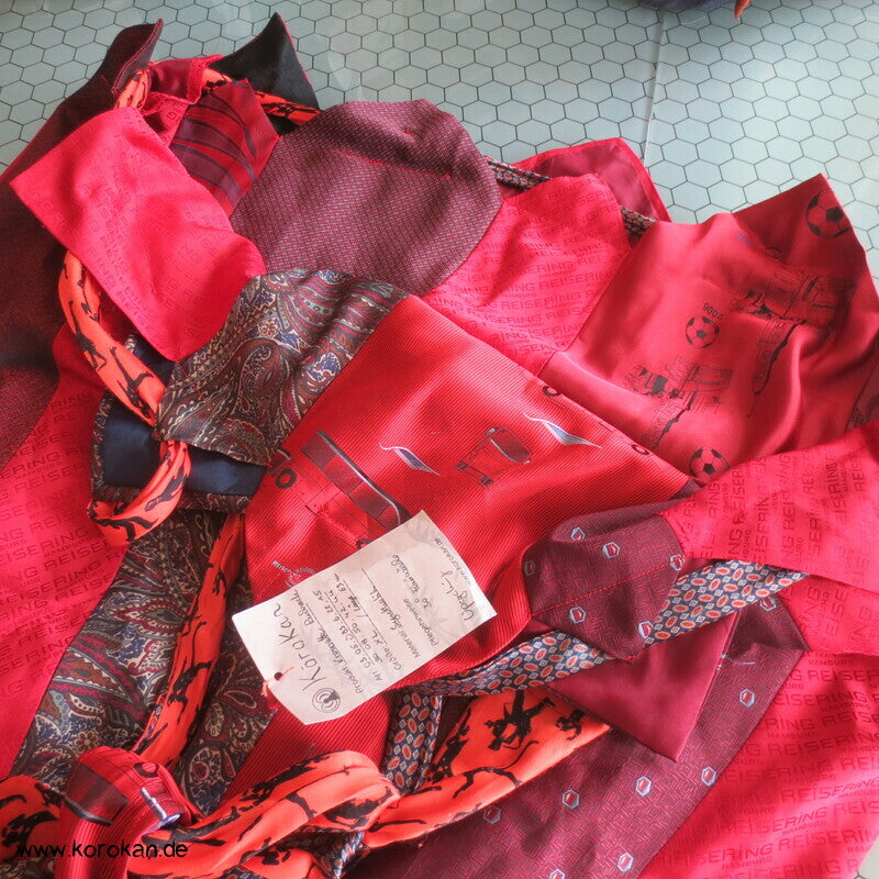 Upcycling Krawatten Rucksack - Synthetik Durchzugring