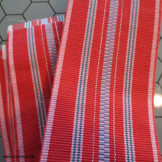 rot türkis Streifen Date Jime Obi für Juban / Kimono