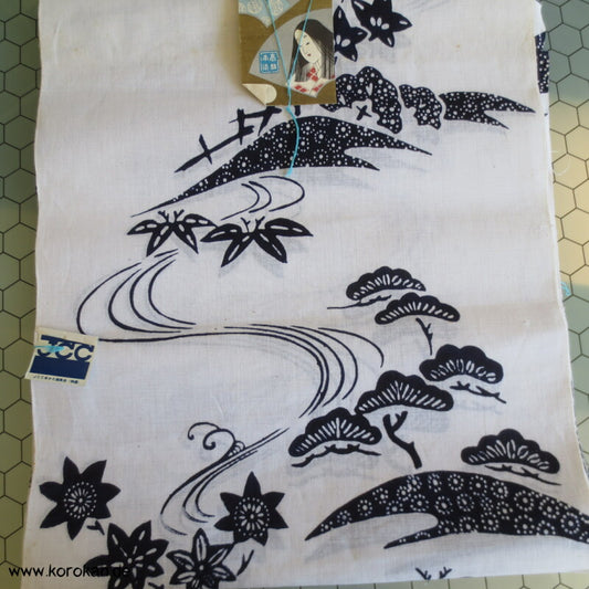 Flusslandschaft Yukata Kimono Baumwoll Stoff