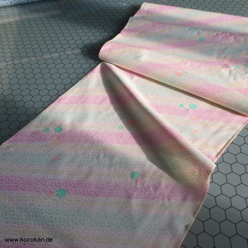 Ahornblättern Juban Kimono Wollmusselin diagonale Streifen