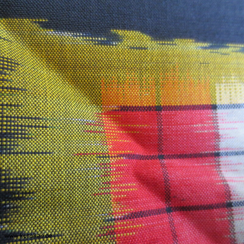 Art Deco Blätter auf schwarz Meisen Seiden Kimono, nur Material