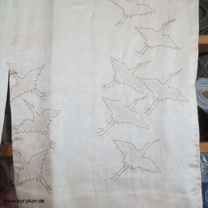Shibori Elemente Seidendamast Kranich Juban Hochzeits Unterkimono