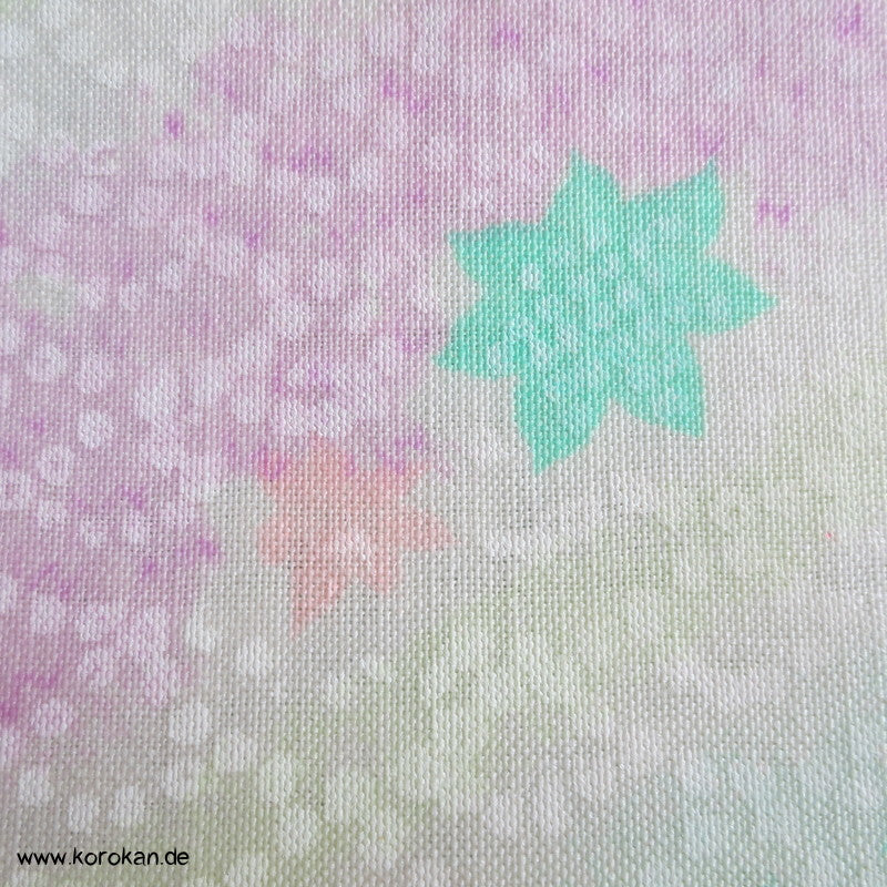 Ahornblättern Juban Kimono Wollmusselin diagonale Streifen