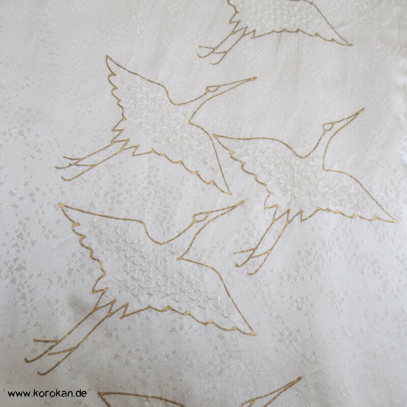 Shibori Elemente Seidendamast Kranich Juban Hochzeits Unterkimono