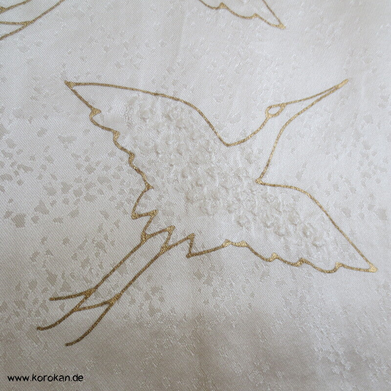 Shibori Elemente Seidendamast Kranich Juban Hochzeits Unterkimono