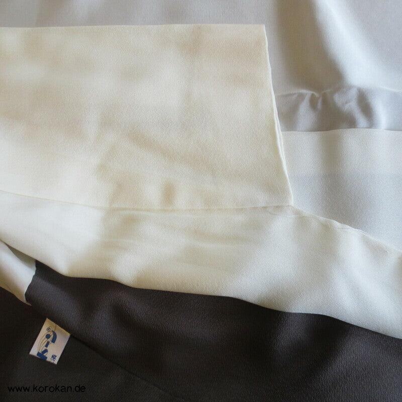 Wellen und Pinien Irotomesode Kimono, taupe Seidencrepe