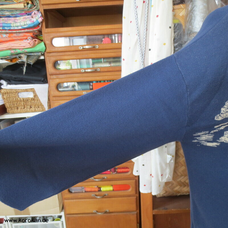 Baumwoll Strickjacke / Happi mit japanischem Tempelmotiv