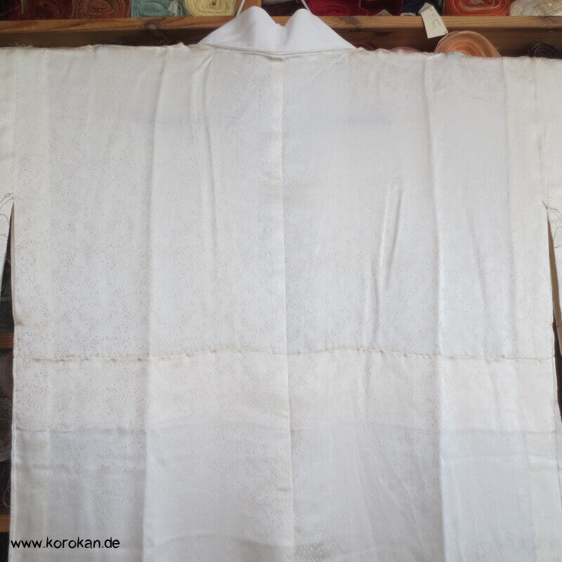 Shibori Elemente Seidendamast Kranich Juban Hochzeits Unterkimono