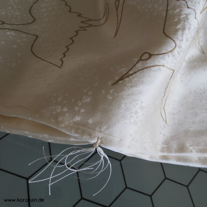 Shibori Elemente Seidendamast Kranich Juban Hochzeits Unterkimono
