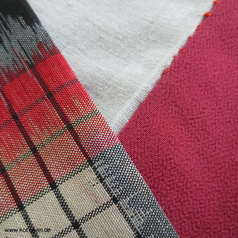 Art Deco Blätter auf schwarz Meisen Seiden Kimono, nur Material