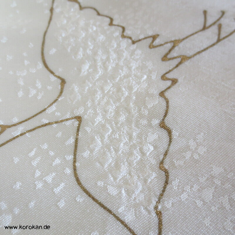 Shibori Elemente Seidendamast Kranich Juban Hochzeits Unterkimono