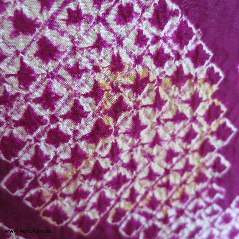 Full Shibori Tachbana Haori Kimono Jacke - pflaumenlila