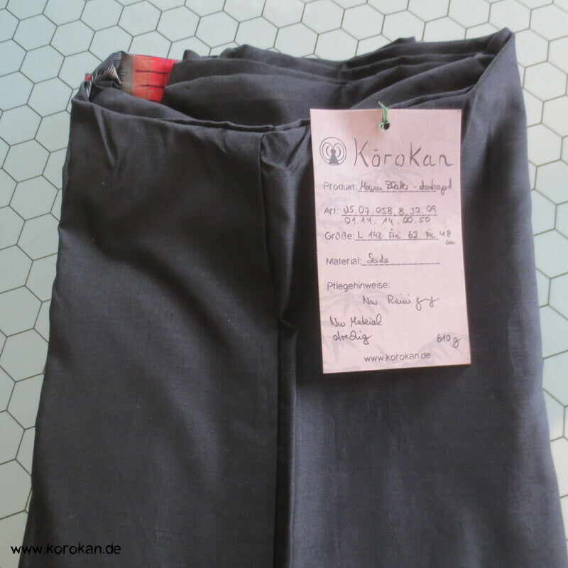 Art Deco Blätter auf schwarz Meisen Seiden Kimono, nur Material