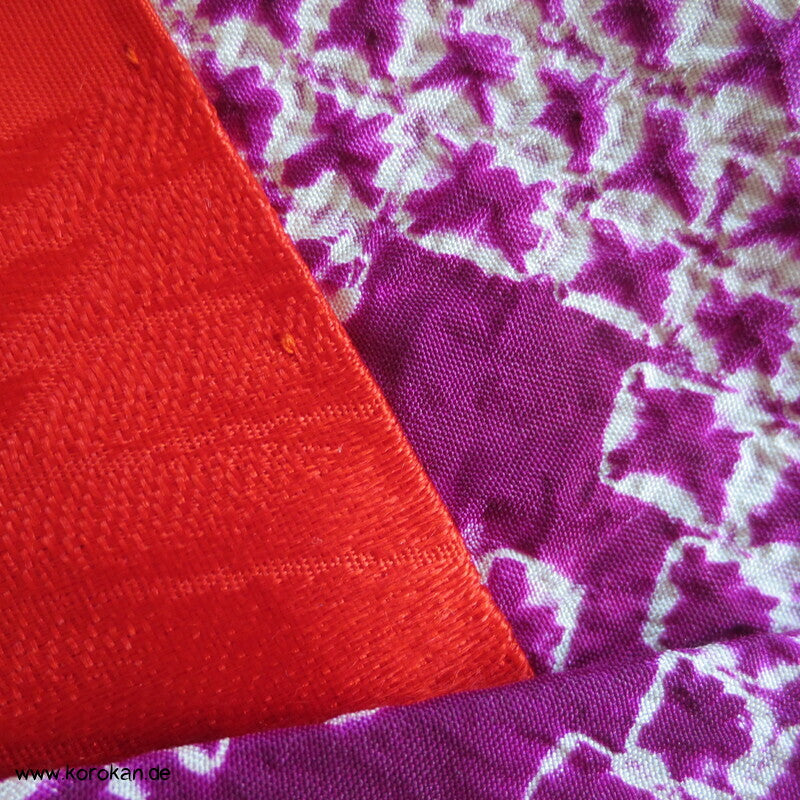Full Shibori Tachbana Haori Kimono Jacke - pflaumenlila