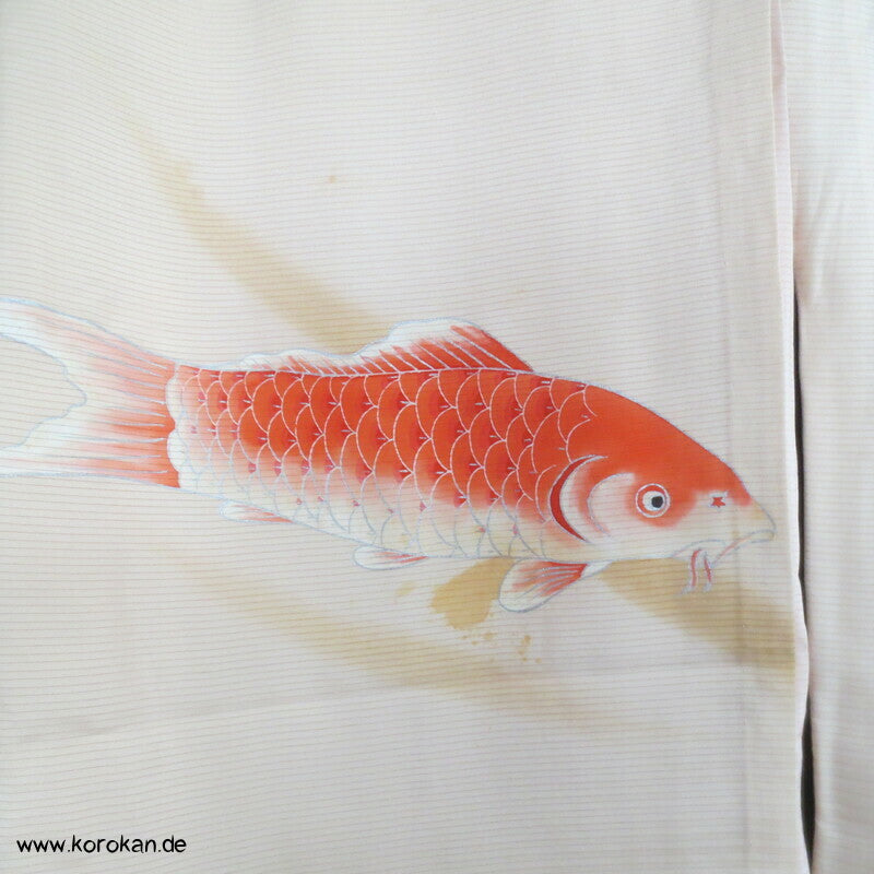Koi Karpfen Rho Seide Hitoe, ungefütterter Furisode Kimono