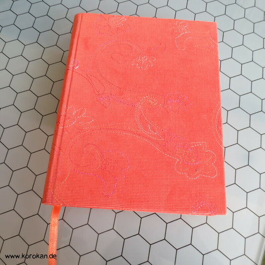Tagebuch, Journal, Blanko Buch, bestickter Baumwollcord Einband