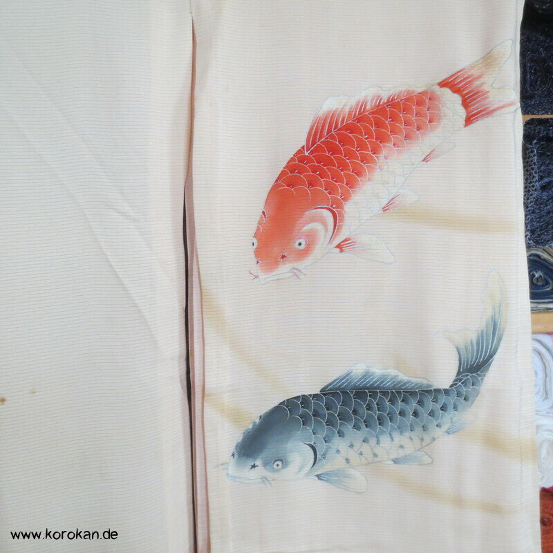 Koi Karpfen Rho Seide Hitoe, ungefütterter Furisode Kimono