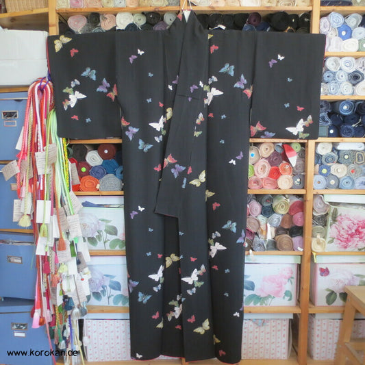 Japan Schmetterlinge Tsumugi Seiden Kimono