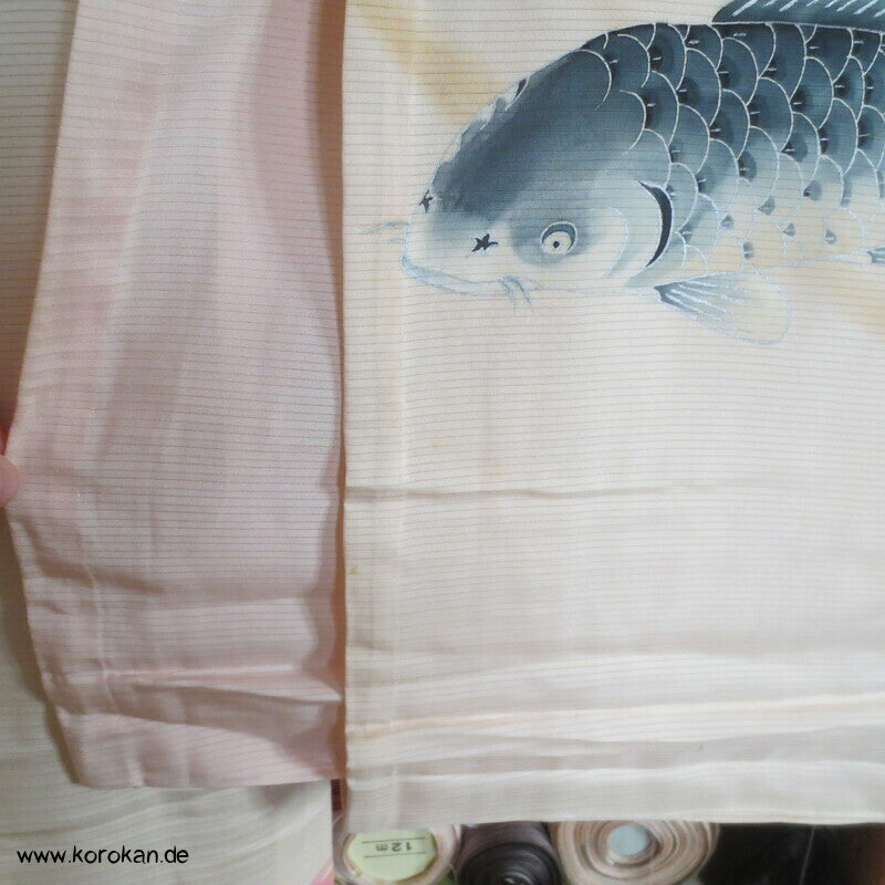 Koi Karpfen Rho Seide Hitoe, ungefütterter Furisode Kimono
